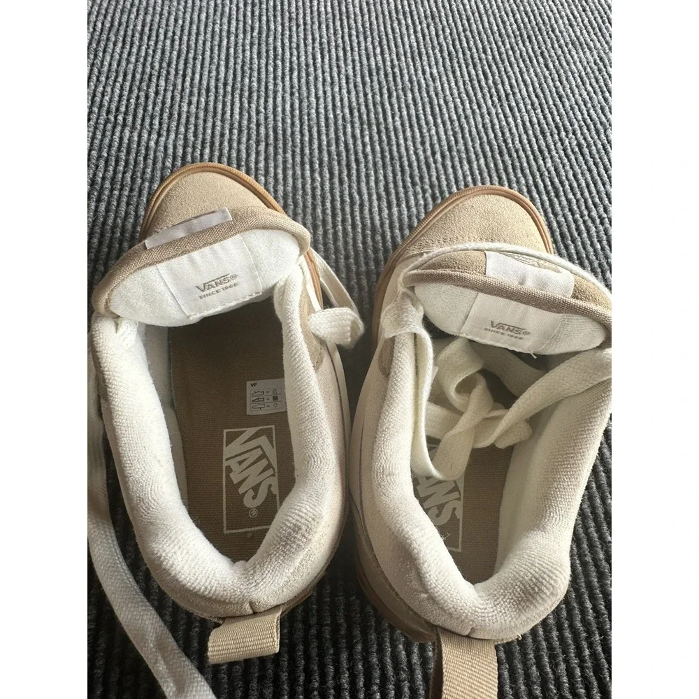 Vans Knu Skool Oatmeal Gum Suede Puffy Skate Shoes Womens 6 Low Top Sneakers
